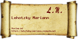 Lehotzky Mariann névjegykártya