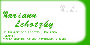 mariann lehotzky business card